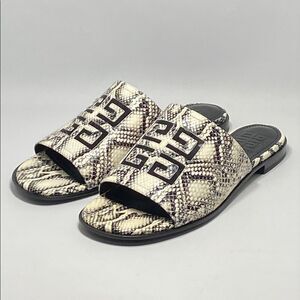 Givenchy 4G Snake Embossed Leather Sandals size 38